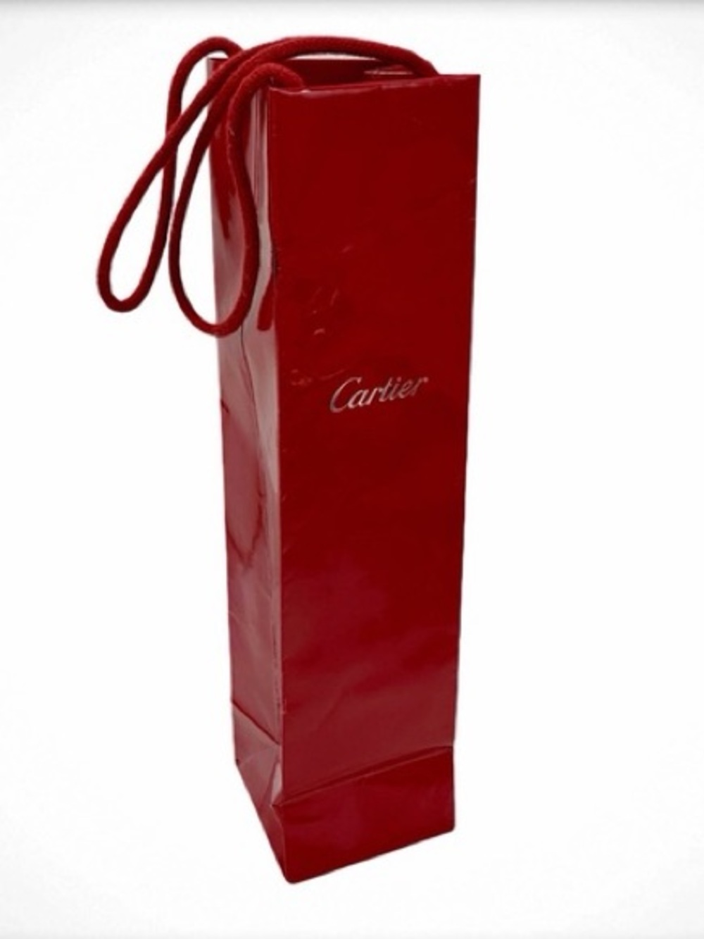Cartier Glossy Red Slim Tote with Rope Handles